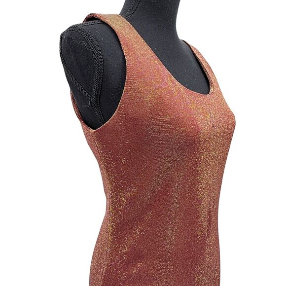 Vintage Julian Wilder Burgundy Gold Acetate Blend Dress‎ & Jacket Size 8 - Picture 5 of 14